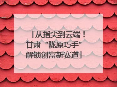 从指尖到云端！甘肃“陇原巧手”解锁创富新赛道