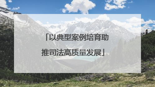 以典型案例培育助推司法高质量发展