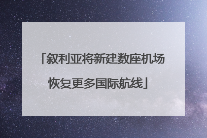 叙利亚将新建数座机场 恢复更多国际航线
