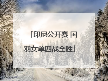 印尼公开赛 国羽女单四战全胜