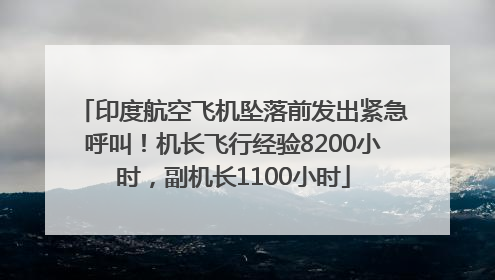 印度航空飞机坠落前发出紧急呼叫！机长飞行经验8200小时，副机长1100小时