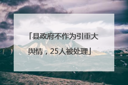 县政府不作为引重大舆情，25人被处理