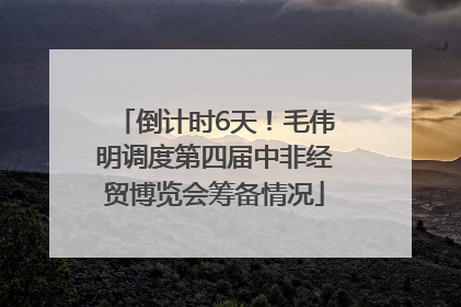 倒计时6天！毛伟明调度第四届中非经贸博览会筹备情况