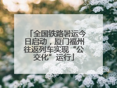全国铁路暑运今日启动，厦门福州往返列车实现“公交化”运行