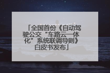 全国首份《自动驾驶公交“车路云一体化”系统联调导则》白皮书发布