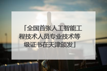 全国首张人工智能工程技术人员专业技术等级证书在天津颁发