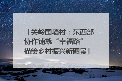关岭围墙村：东西部协作铺就“幸福路” 描绘乡村振兴新图景