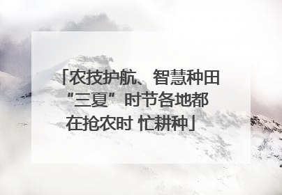 农技护航、智慧种田 “三夏”时节各地都在抢农时 忙耕种