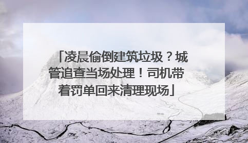 凌晨偷倒建筑垃圾？城管追查当场处理！司机带着罚单回来清理现场