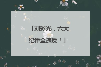 刘彩光，六大纪律全违反！