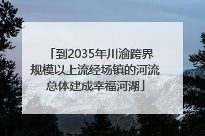 到2035年川渝跨界规模以上流经场镇的河流总体建成幸福河湖