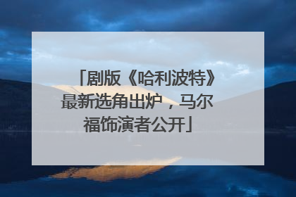 剧版《哈利波特》最新选角出炉，马尔福饰演者公开