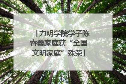 力明学院学子陈睿鑫家庭获“全国文明家庭”殊荣
