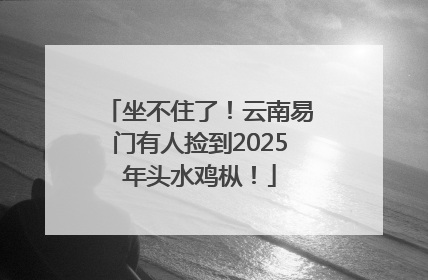 坐不住了！云南易门有人捡到2025年头水鸡枞！