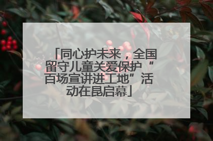 同心护未来，全国留守儿童关爱保护“百场宣讲进工地”活动在昆启幕