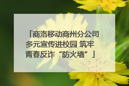 商洛移动商州分公司多元宣传进校园 筑牢青春反诈“防火墙”