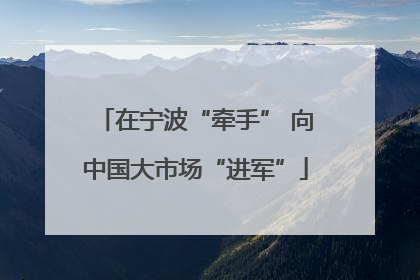 在宁波“牵手” 向中国大市场“进军”