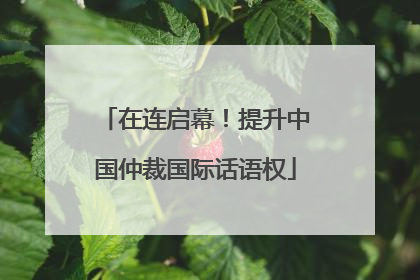 在连启幕！提升中国仲裁国际话语权