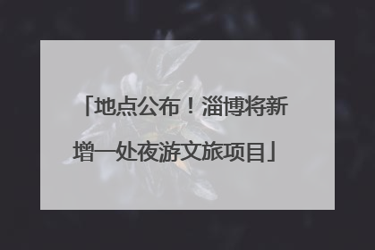 地点公布！淄博将新增一处夜游文旅项目