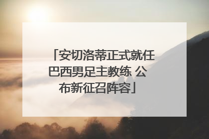 安切洛蒂正式就任巴西男足主教练 公布新征召阵容