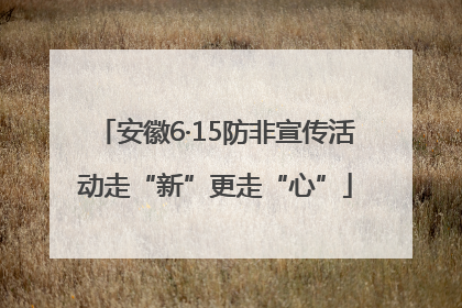 安徽6·15防非宣传活动走“新”更走“心”