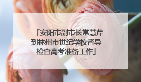 安阳市副市长常慧芹到林州市世纪学校督导检查高考准备工作