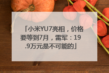 小米YU7亮相，价格要等到7月，雷军：19.9万元是不可能的