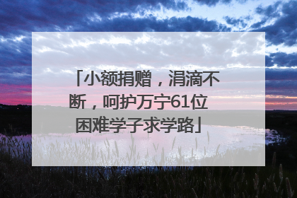 小额捐赠，涓滴不断，呵护万宁61位困难学子求学路