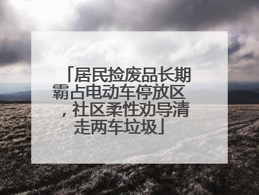 居民捡废品长期霸占电动车停放区，社区柔性劝导清走两车垃圾