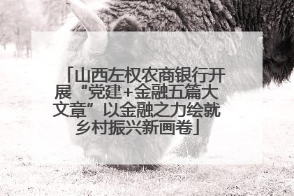 山西左权农商银行开展“党建+金融五篇大文章”以金融之力绘就乡村振兴新画卷
