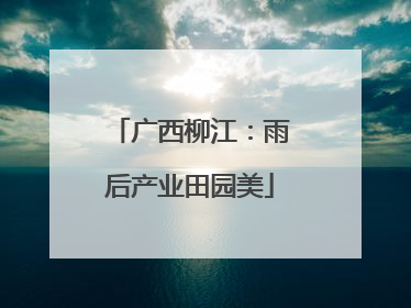广西柳江：雨后产业田园美