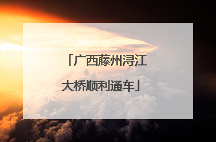 广西藤州浔江大桥顺利通车
