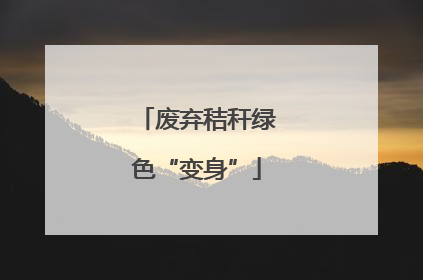废弃秸秆绿色“变身”