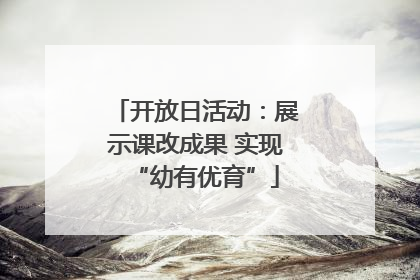 开放日活动：展示课改成果 实现“幼有优育”