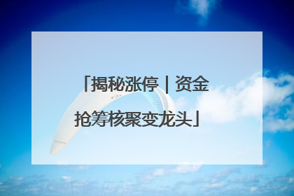 揭秘涨停｜资金抢筹核聚变龙头