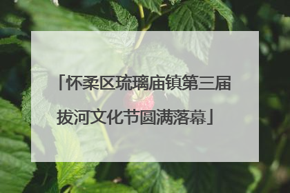 怀柔区琉璃庙镇第三届拔河文化节圆满落幕