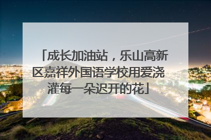 成长加油站，乐山高新区嘉祥外国语学校用爱浇灌每一朵迟开的花