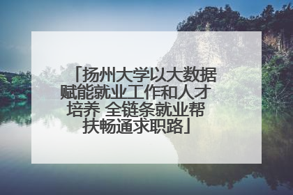 扬州大学以大数据赋能就业工作和人才培养 全链条就业帮扶畅通求职路