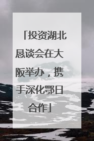 投资湖北恳谈会在大阪举办，携手深化鄂日合作