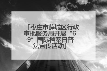 枣庄市薛城区行政审批服务局开展“6·9”国际档案日普法宣传活动