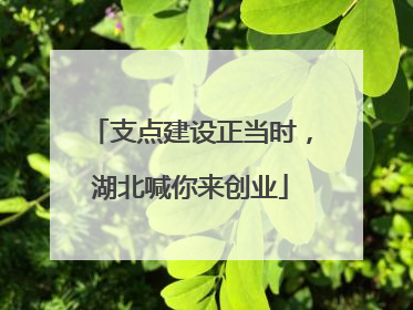支点建设正当时，湖北喊你来创业