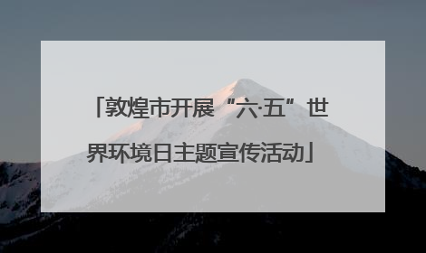 敦煌市开展“六·五”世界环境日主题宣传活动