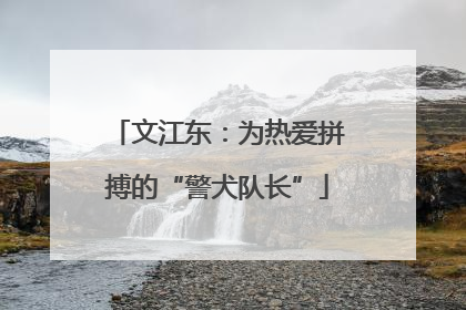 文江东：为热爱拼搏的“警犬队长”