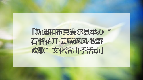 新疆和布克赛尔县举办“石榴花开·云骥逐风·牧野欢歌”文化演出季活动