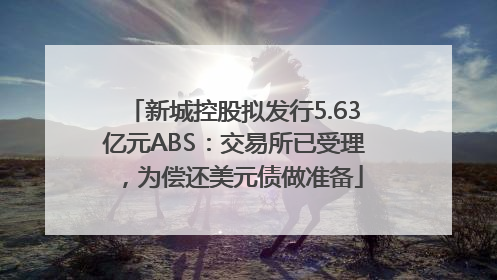 新城控股拟发行5.63亿元ABS：交易所已受理，为偿还美元债做准备