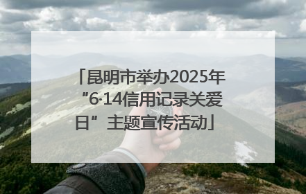 昆明市举办2025年“6·14信用记录关爱日”主题宣传活动