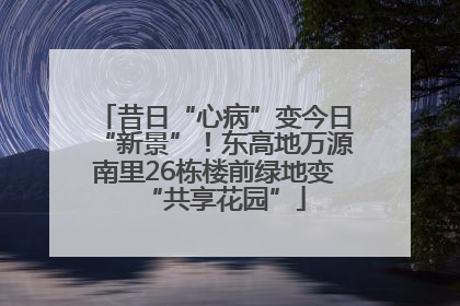 昔日“心病”变今日“新景”！东高地万源南里26栋楼前绿地变“共享花园”