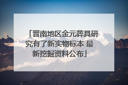 晋南地区金元葬具研究有了新实物标本 最新挖掘资料公布