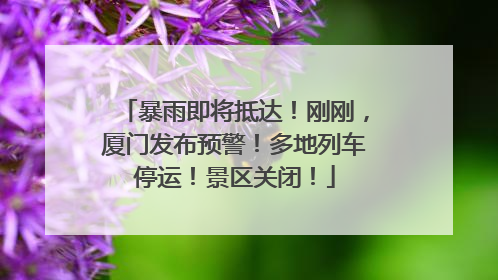 暴雨即将抵达！刚刚，厦门发布预警！多地列车停运！景区关闭！