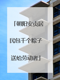 朝阳安贞居民包千个粽子送给劳动者